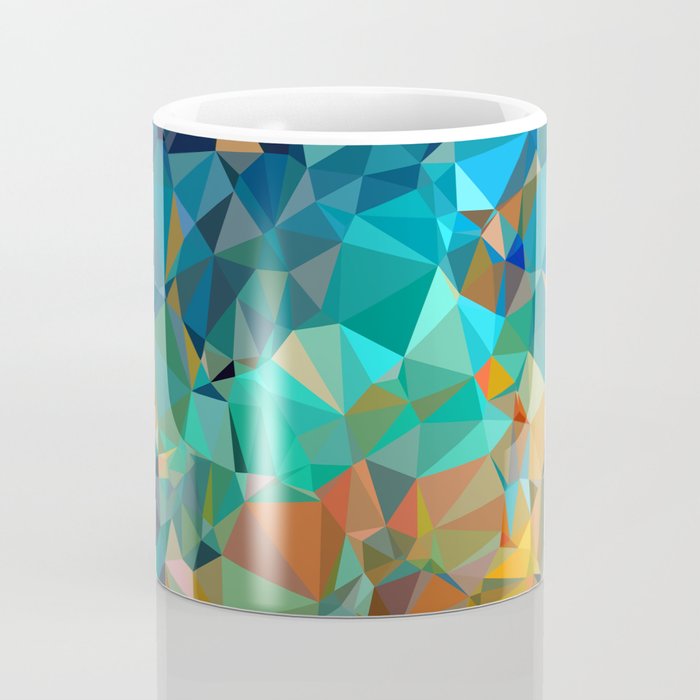 Red Blue Gold Low Poly Abstract Art Coffee Mug Gallery Image 4