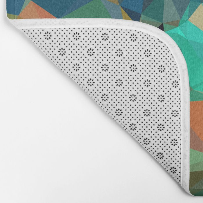 Red Blue Gold Low Poly Abstract Art Bath Mat Gallery Image 2