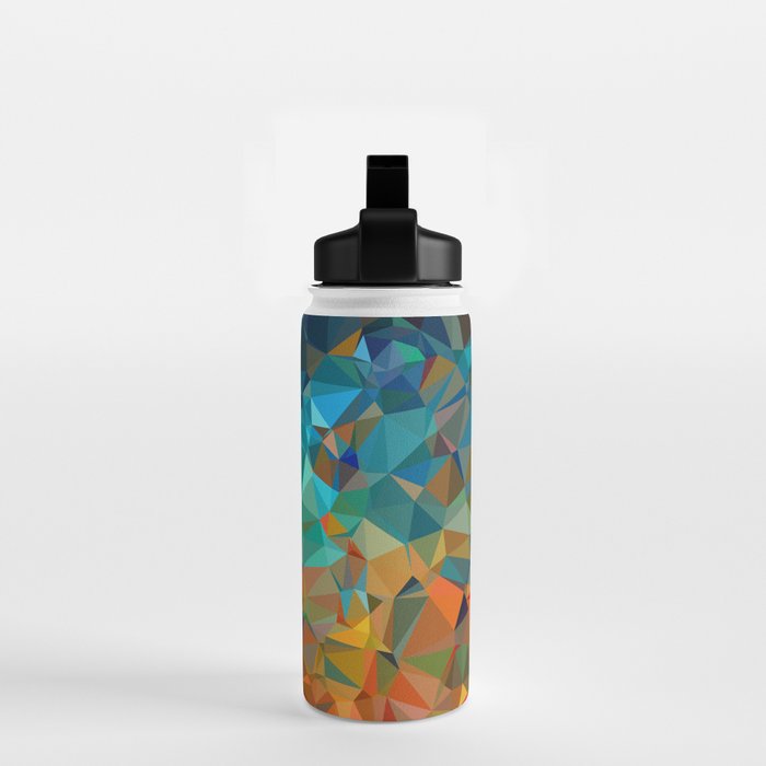 Red Blue Gold Low Poly Abstract Art Water Bottle Gallery Image 2