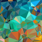 Red Blue Gold Low Poly Abstract Art Coffee Mug Gallery Image 2