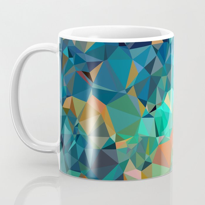 Red Blue Gold Low Poly Abstract Art Coffee Mug Gallery Image 3