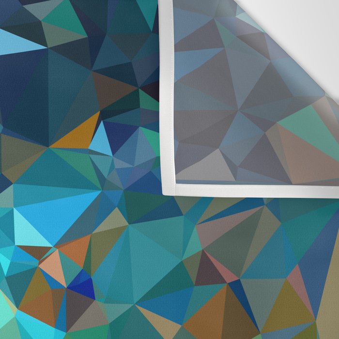 Red Blue Gold Low Poly Abstract Art Wall Tapestry Gallery Image 3