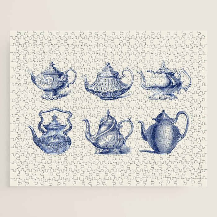 Blue Tea Pots Jigsaw Puzzle Gallery Image 1