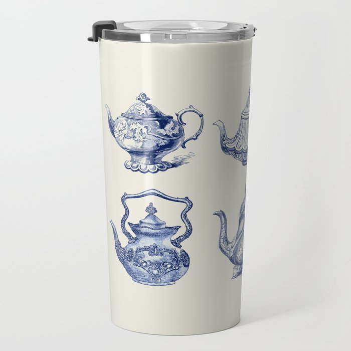 Blue Tea Pots Travel Mug Gallery Image 3