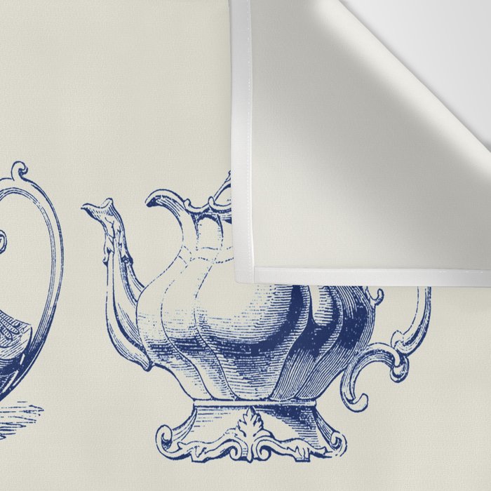 Blue Tea Pots Wall Tapestry Gallery Image 3