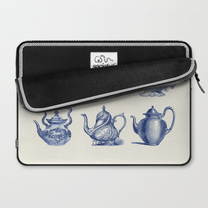 Blue Tea Pots Laptop Sleeve Gallery Image 2