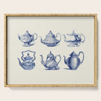 Blue Tea Pots Serving Tray Gallery Image 1