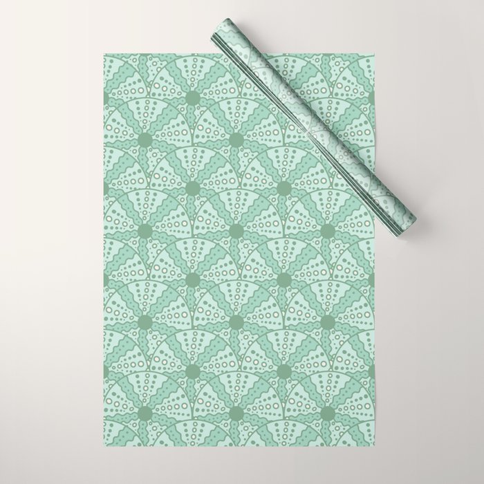 Sea Urchins - Aqua Blue Wrapping Paper Gallery Image 1