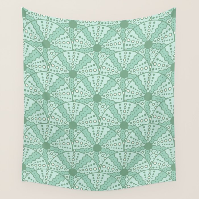 Sea Urchins - Aqua Blue Wall Tapestry Gallery Image 4