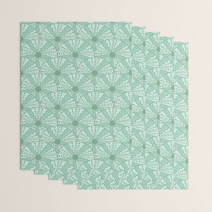 Sea Urchins - Aqua Blue Wrapping Paper Gallery Image 3