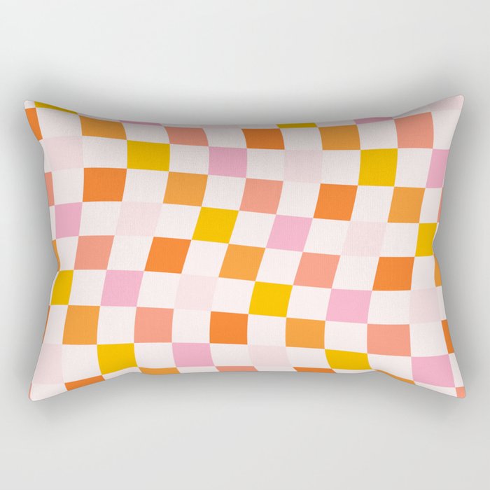 Checkers: PATTERN 04 | The Peach Edition Rectangular Pillow Gallery Image 2