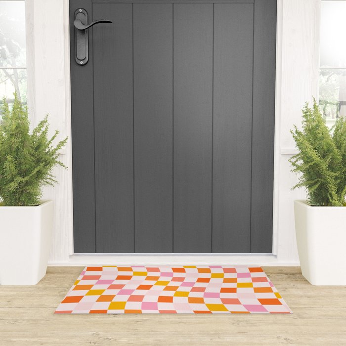 Checkers: PATTERN 04 | The Peach Edition Welcome Mat Gallery Image 3