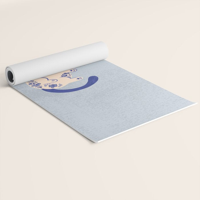 Purrcelin Cat Butt - Charming Delft Pottery Kitty Yoga Mat Gallery Image 2