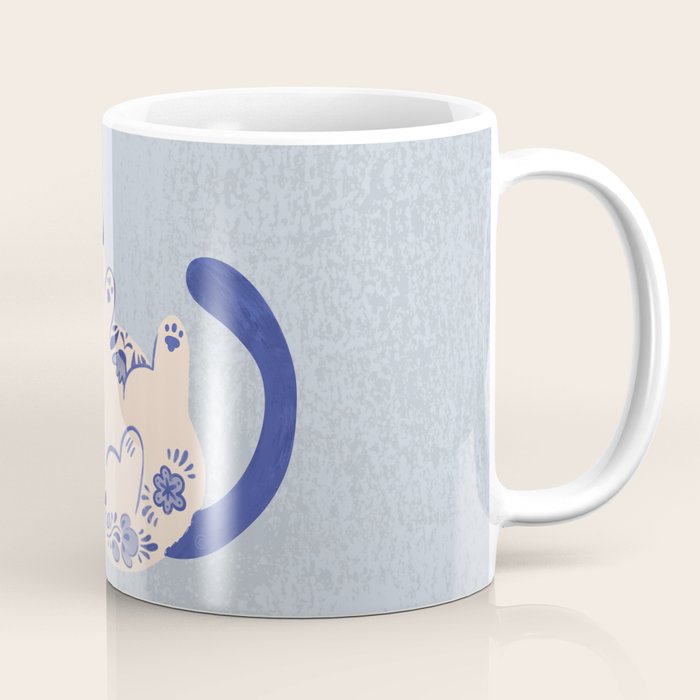 Purrcelin Cat Butt - Charming Delft Pottery Kitty Coffee Mug Gallery Image 1