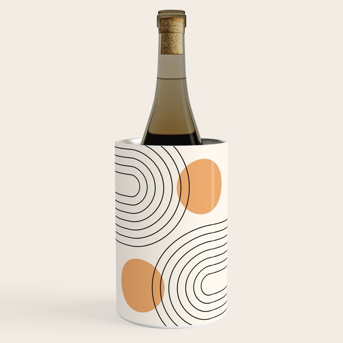 Mid Century Modern Geometric 61 (Rainbow and Sun Abstraction) Wine Chiller Gallery Image 1