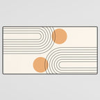 Mid Century Modern Geometric 61 (Rainbow and Sun Abstraction) Desk Mat Gallery Image 3