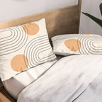 Mid Century Modern Geometric 61 (Rainbow and Sun Abstraction) Pillow Sham Gallery Image 2