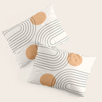 Mid Century Modern Geometric 61 (Rainbow and Sun Abstraction) Pillow Sham Gallery Image 3