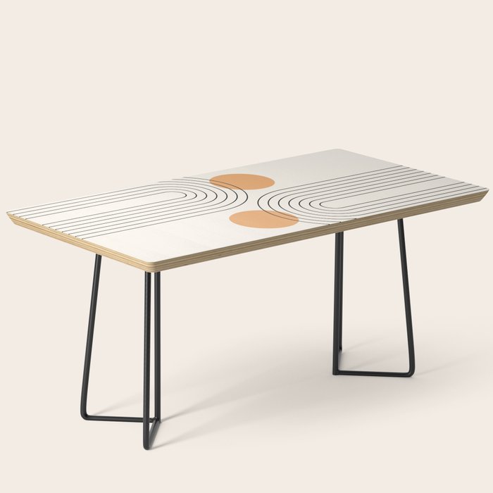 Mid Century Modern Geometric 61 (Rainbow and Sun Abstraction) Coffee Table Gallery Image 1