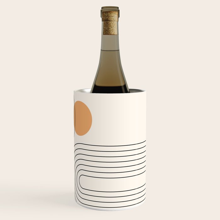 Mid Century Modern Geometric 61 (Rainbow and Sun Abstraction) Wine Chiller Gallery Image 3