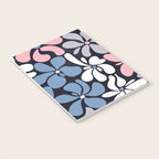 Abstract Flower, Navy, Blue, Pink, Gray, White Notebook Gallery Image 3