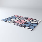 Abstract Flower, Navy, Blue, Pink, Gray, White Rug Gallery Image 3
