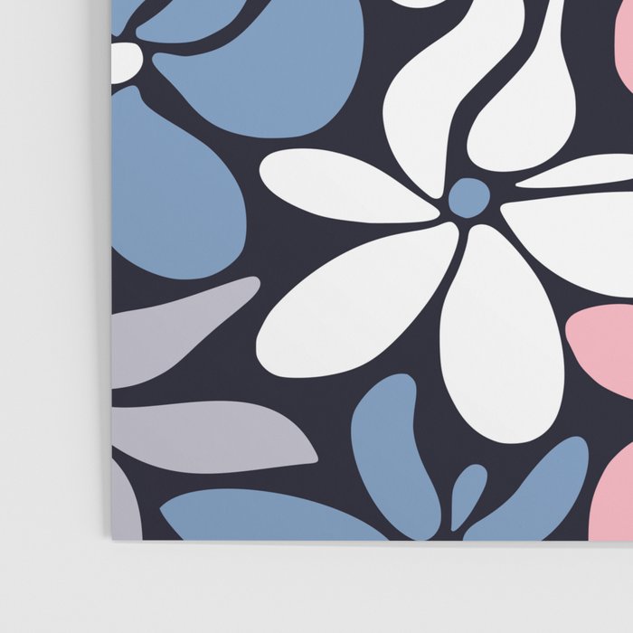 Abstract Flower, Navy, Blue, Pink, Gray, White Poster Gallery Image 3