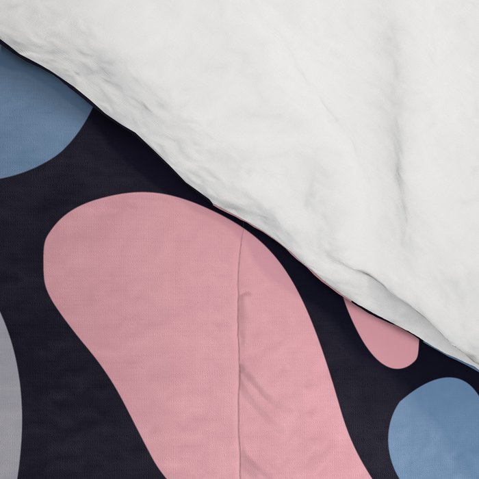 Abstract Flower, Navy, Blue, Pink, Gray, White Comforter Gallery Image 4