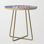 Abstract Flower, Navy, Blue, Pink, Gray, White Side Table Gallery Image 1