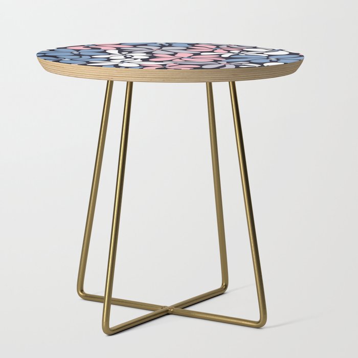 Abstract Flower, Navy, Blue, Pink, Gray, White Side Table Gallery Image 1