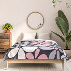 Abstract Flower, Navy, Blue, Pink, Gray, White Comforter Gallery Image 3