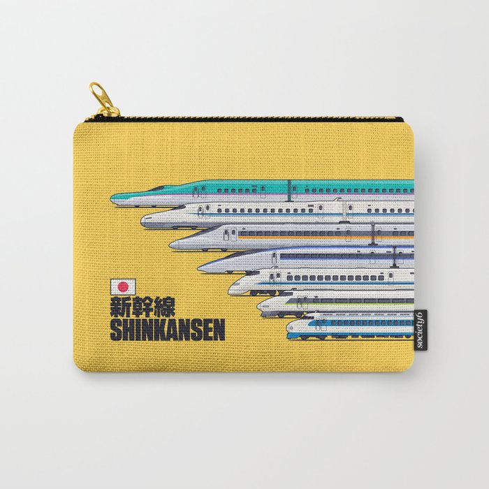 Shinkansen Bullet Train Evolution - Yellow Carry All Pouch Gallery Image 1