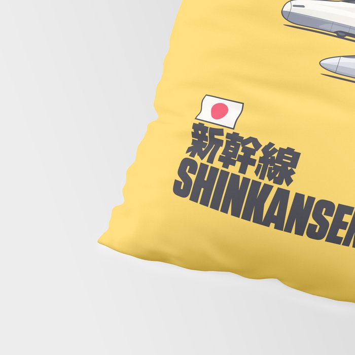 Shinkansen Bullet Train Evolution - Yellow Pillow Sham Gallery Image 4