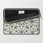 Ottoman Arabesque Floral Pattern Lemon Blue Turquoise & Red Laptop Sleeve Gallery Image 2