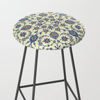 Ottoman Arabesque Floral Pattern Lemon Blue Turquoise & Red Stool Gallery Image 2