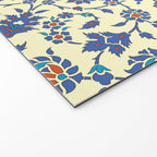 Ottoman Arabesque Floral Pattern Lemon Blue Turquoise & Red Welcome Mat Gallery Image 2
