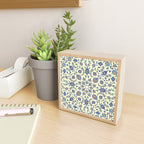 Ottoman Arabesque Floral Pattern Lemon Blue Turquoise & Red Mini Art Print Gallery Image 2