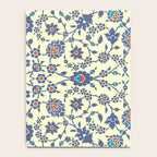 Ottoman Arabesque Floral Pattern Lemon Blue Turquoise & Red Notebook Gallery Image 4