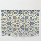 Ottoman Arabesque Floral Pattern Lemon Blue Turquoise & Red Wall Hanging Gallery Image 1