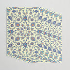 Ottoman Arabesque Floral Pattern Lemon Blue Turquoise & Red Wrapping Paper Gallery Image 3