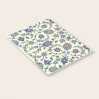 Ottoman Arabesque Floral Pattern Lemon Blue Turquoise & Red Notebook Gallery Image 3