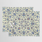 Ottoman Arabesque Floral Pattern Lemon Blue Turquoise & Red Placemat Gallery Image 1