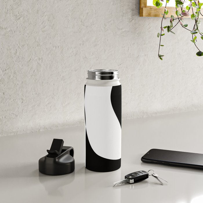 Minimalist Black and White 82 Water Bottle Gallery Image 5