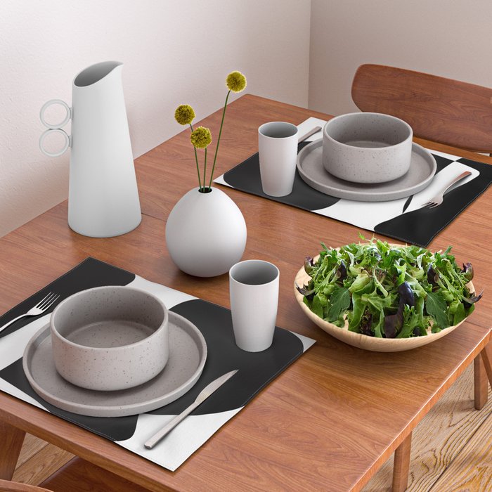 Minimalist Black and White 82 Placemat Gallery Image 2