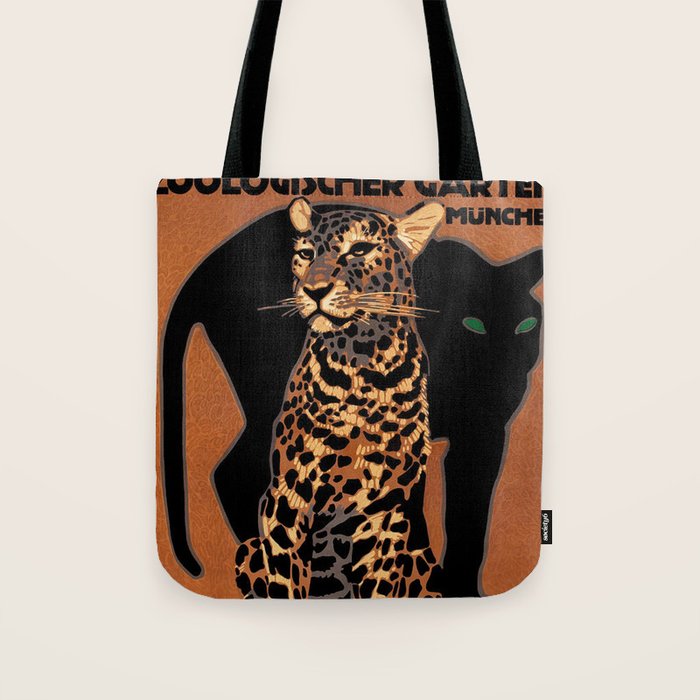 Vintage Munich Zoo Leopard 1912 Advertisement Tote Bag Gallery Image 1