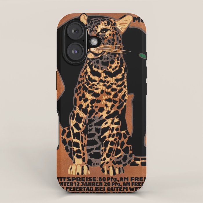 Vintage Munich Zoo Leopard 1912 Advertisement iPhone Case Gallery Image 1