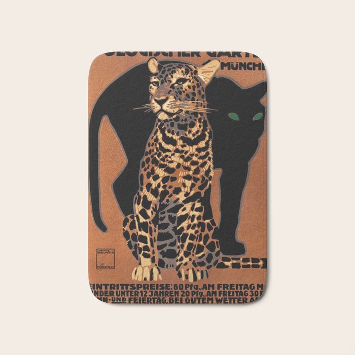 Vintage Munich Zoo Leopard 1912 Advertisement Bath Mat Gallery Image 1