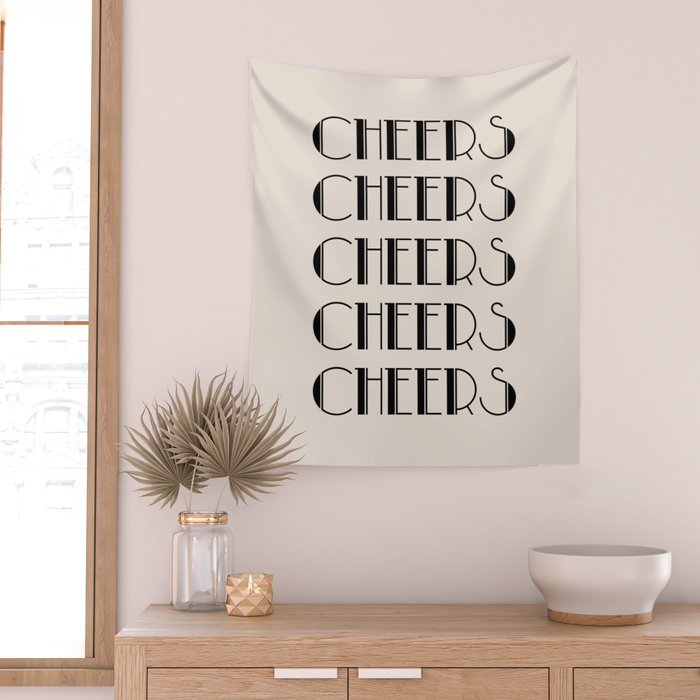 Cheers (Beige) Wall Tapestry Gallery Image 2