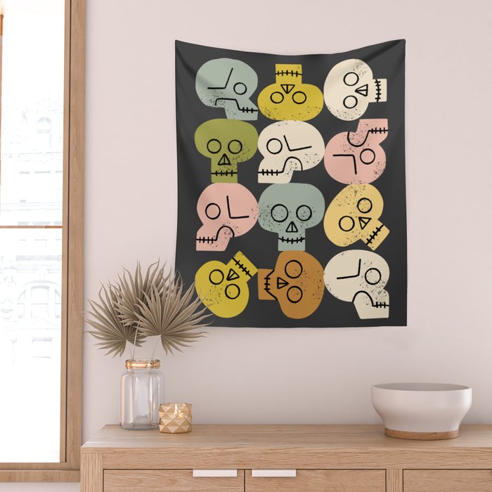 Happy Skulls Wall Tapestry Gallery Image 2