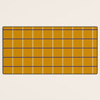 Midcentury Grid Lines in Mustard Yellow Desk Mat Gallery Image 3